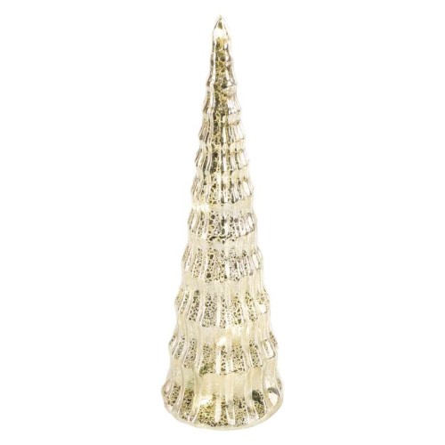 Albero di Natale in Vetro LED 27 cm con Luce Bianca Calda