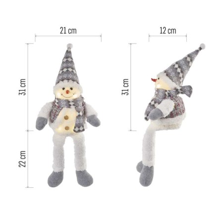 Pupazzo di Neve Natalizio LED Seduto 31 cm con Luce Bianca Calda | Emos DCFW02