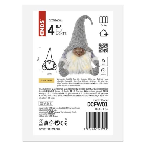 Gnomo Natalizio LED Seduto 35 cm con... Gnomo Natalizio LED Seduto 35 cm con...
