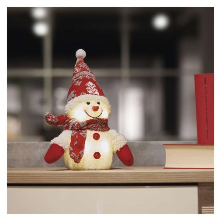 Pupazzo di Neve Natalizio LED con Luce Bianca Calda 25 cm Pupazzo di Neve Natalizio LED con Luce Bianca Calda 25 cm