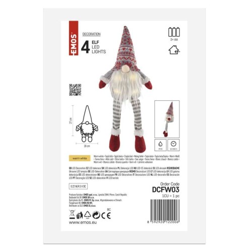 Elfo Natalizio LED Seduto 27 cm con... Elfo Natalizio LED Seduto 27 cm con...