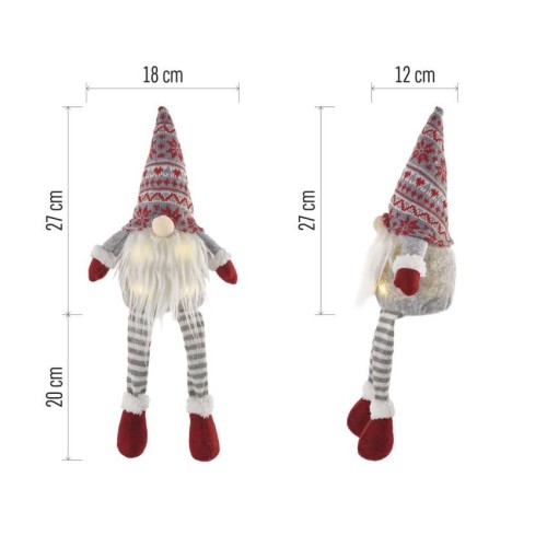 Elfo Natalizio LED Seduto 27 cm con... Elfo Natalizio LED Seduto 27 cm con...
