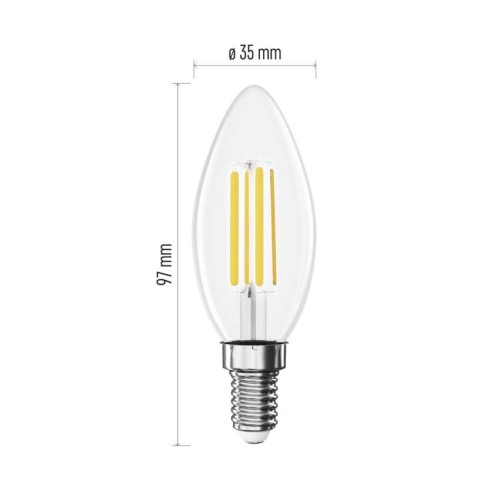 Lampadina LED Filamento Oliva E14 7W...