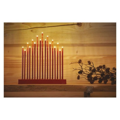 Candelabro LED Rosso 17 Luci Calde da... Candelabro LED Rosso 17 Luci Calde da...