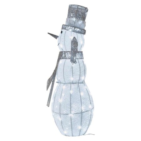 Pupazzo di Neve Natalizio LED in Rattan 82 cm con Luce Bianca Fredda e Timer | Emos DCFC33
