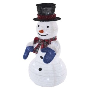 Pupazzo di Neve Natalizio LED pieghevole, 60 cm, luce fredda, perfetto per decorazioni interne natalizie | Emos DCFC35 2