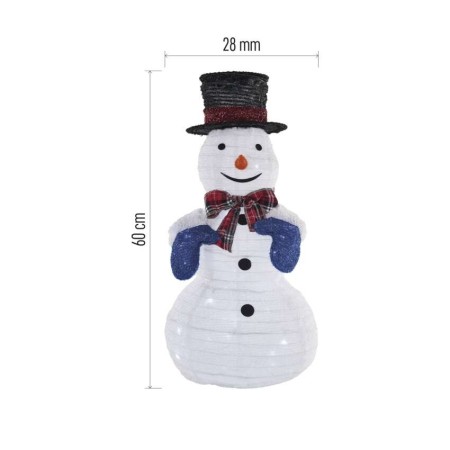 Pupazzo di Neve Natalizio LED Pieghevole 60 cm, Luce Bianca Fredda da Interno | Emos DCFC35