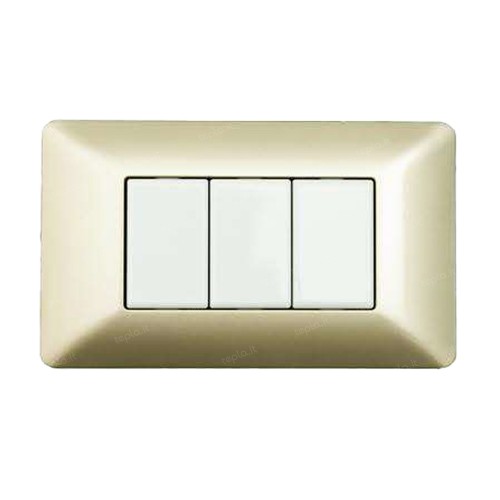 PLACCA 4 MODULI CHAMPAGNE COMPATIBILE MATIX