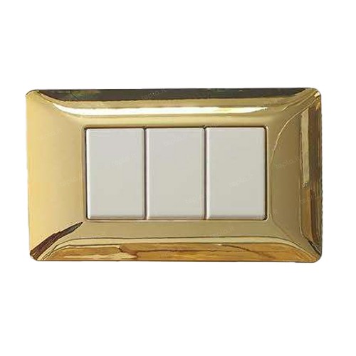 PLACCA 4 MODULI CROMO ORO COMPATIBILE MATIX