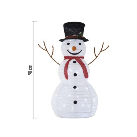 Pupazzo di Neve Natalizio LED Pieghevole 90 cm, per Interni ed Esterni, Luce Fredda | Emos DCFC29