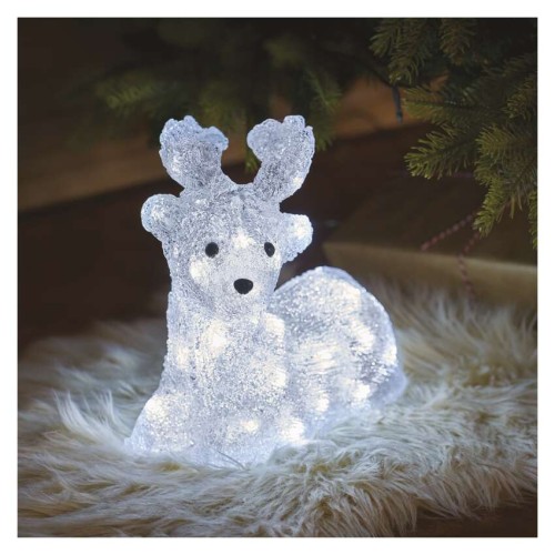 Renna Natalizio LED 27 cm, decorazione luminosa per interno ed esterno, luce fredda | Emos DCFC06