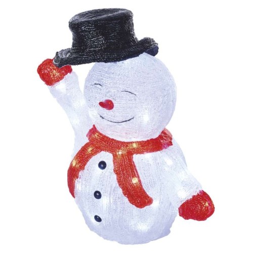 Pupazzo di Neve LED con Cappello 36 cm, decorazione luminosa per interno ed esterno, con timer | Emos DCFC18