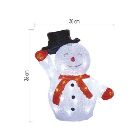Pupazzo di Neve LED con Cappello 36 cm, per Interno ed Esterno, con Timer | Emos DCFC18