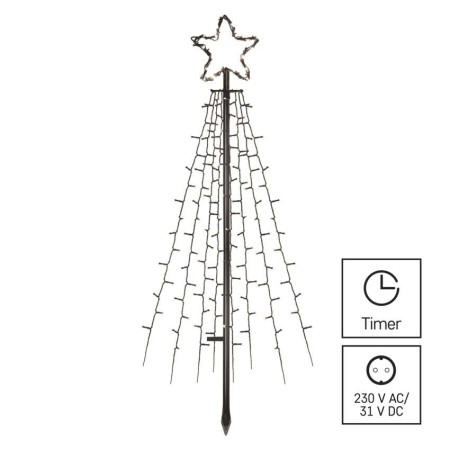 Albero di Natale LED da Giardino con Stella, 180 cm, Timer, Esterno | Emos DCTC02