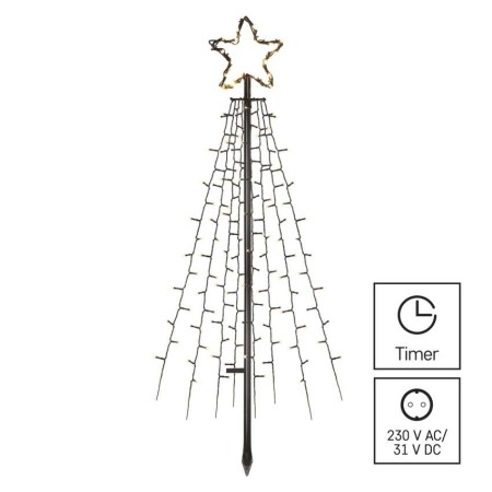 Albero di Natale LED da Esterno 180 cm con Stella, Luce Bianca Calda, Timer | Emos DCTC02