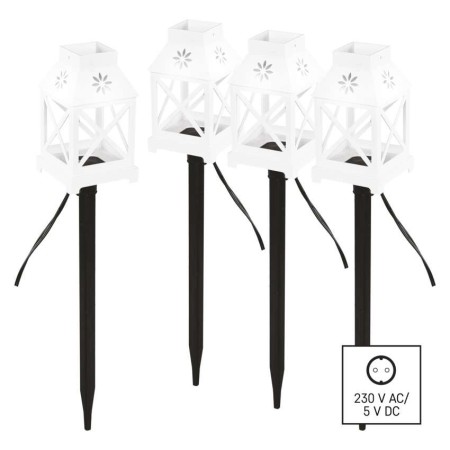 Set di 4 Lanterne LED da Giardino, Bianco, Luce Bianca Fredda, per Esterni e Interni | EMOS DCLC01