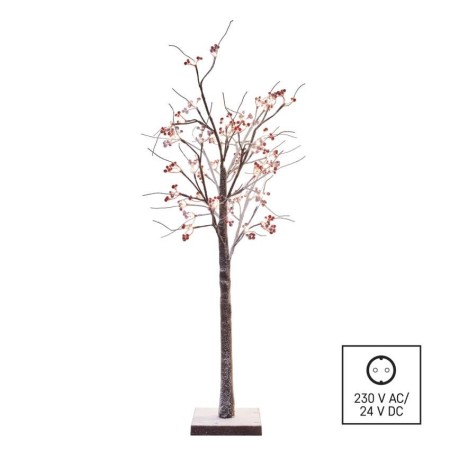 Albero LED con Bacche Rosse 120 cm per Interni ed Esterni, Luce Bianca Calda | EMOS DCTW14