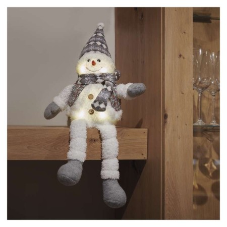Pupazzo di Neve Natalizio LED Seduto 31 cm con Luce Bianca Calda Pupazzo di Neve Natalizio LED Seduto 31 cm con Luce Bianca Calda