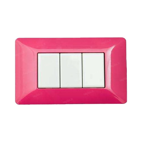 placca 3 moduli rosa compatibile Matix