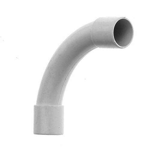 Curva in PVC per tubo rigido Ø25 mm IP40, colore grigio, ideale per deviazioni di cavi elettrici.