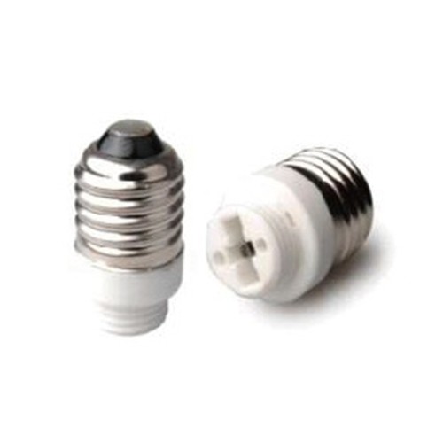 Convertitore di attacco E27 a G9 termoplastico bianco.