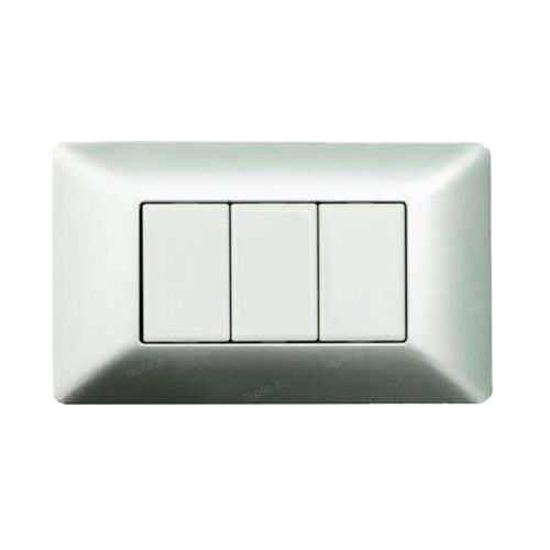 PLACCA 3 MODULI ARGENTO COMPATIBILE MATIX