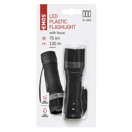 Torcia LED Compatta P4702 con Zoom 75 Lumen - 3x AAA | Emos P4702