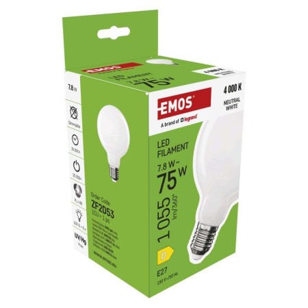 Lampadina LED Filamento Globo G95 E27 7.8W (75W) 1055lm 4000K Luce Naturale | Emos ZF2D53