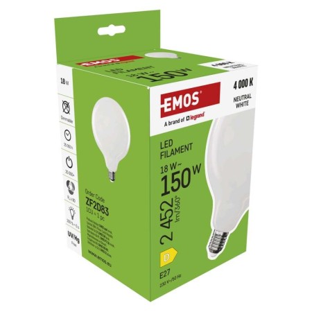 Lampadina LED Globo G125 E27 18W (150W) 2452lm 4000K Luce Naturale | Emos ZF2D83