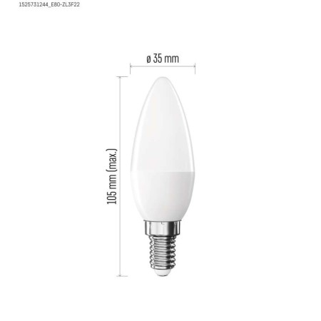 Lampadina LED Oliva E14 5.5W (40W) 470lm 4000K Luce Naturale | Emos ZL3F23