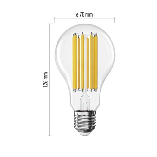Lampadina LED Filamento A70 E27 18W...