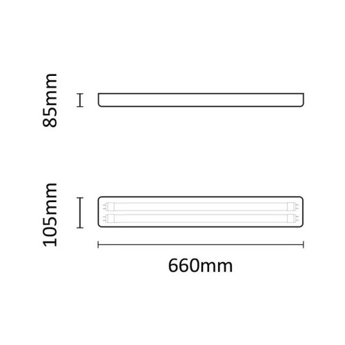 Plafoniera Stagna IP65 2x60cm Cablata... Plafoniera Stagna IP65 2x60cm Cablata...