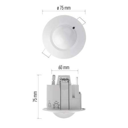 Sensore di Movimento a Microonde 1200W IP20 Bianco per Interni | Emos G1190