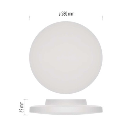 Plafoniera LED DIONI Bianca 15W/10W CCT 3000K 4000K 5700K IP55 Ø280mm | EMOS ZM7150