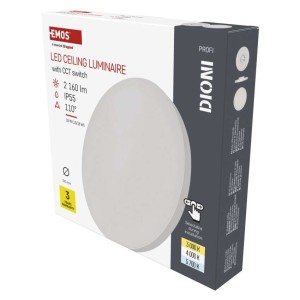 Plafoniera LED DIONI Bianca 18W/13W con regolazione potenza e temperatura colore