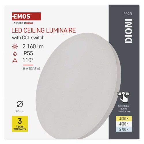 Plafoniera LED DIONI Bianca 18W/13W... Plafoniera LED DIONI Bianca 18W/13W...