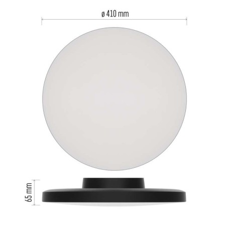 Plafoniera LED DIONI Nera 32W/22W CCT 3000K 4000K 5700K IP54 Ø410mm | EMOS ZM7155