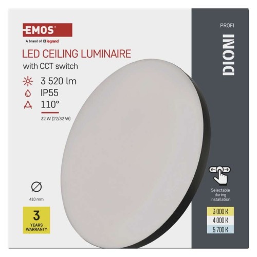 Plafoniera LED DIONI Nera 32W/22W CCT... Plafoniera LED DIONI Nera 32W/22W CCT...