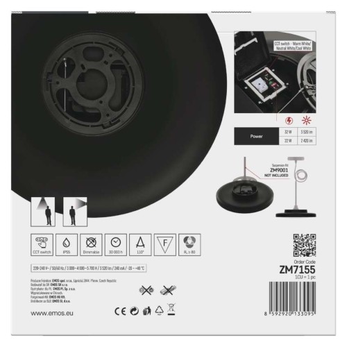 Plafoniera LED DIONI Nera 32W/22W CCT... Plafoniera LED DIONI Nera 32W/22W CCT...
