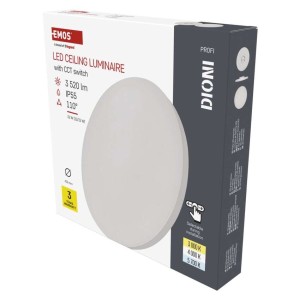 Plafoniera LED DIONI Bianca 32W/22W con regolazione potenza e temperatura colore