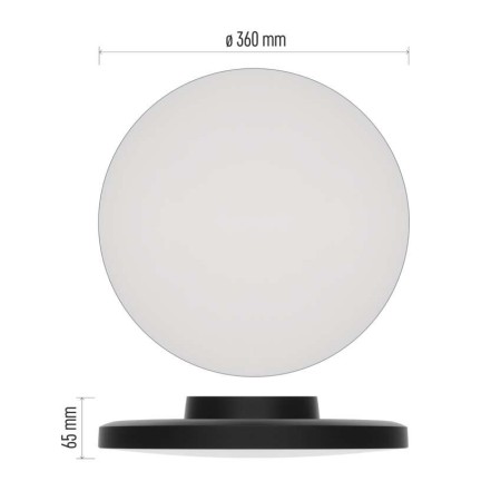 Plafoniera LED DIONI Nera 18W/13W CCT 3000K 4000K 5700K IP55 Ø360mm | EMOSZM7154