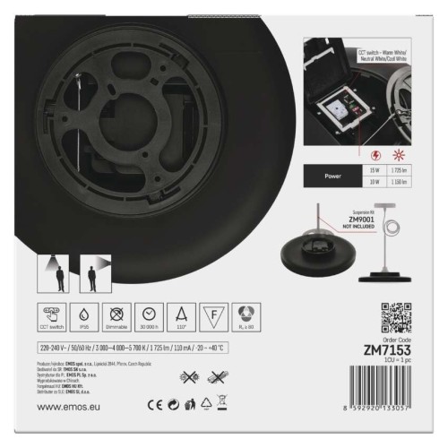 Plafoniera LED DIONI Nera 15W/10W CCT... Plafoniera LED DIONI Nera 15W/10W CCT...