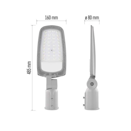 Armatura Stradale LED SOLIS 50W 6000lm 4000K IP65 con Snodo | EMOS ZO0504