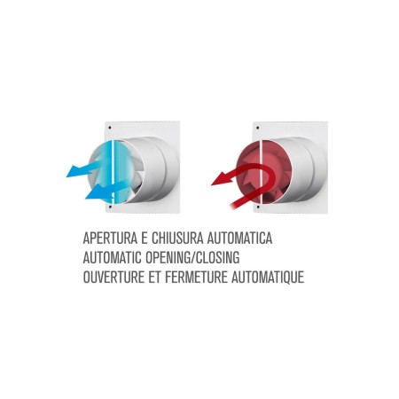 Aspiratore da Muro Levante Bianco d.90mm Design Moderno con Valvola Antiriflusso | LUX 323