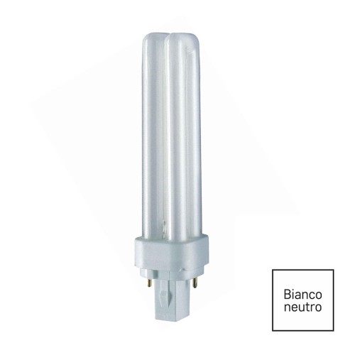 Lampadina Fluorescente G24d-1 13W 2 Pin Luce Neutra 4000K