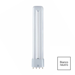 Lampada fluorescente compatta 2G11 18W 4 pin luce neutra 4000K 225 mm