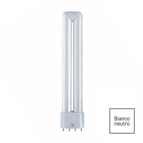 Lampada fluorescente compatta 2G11 18W 4 pin luce neutra 4000K 225 mm