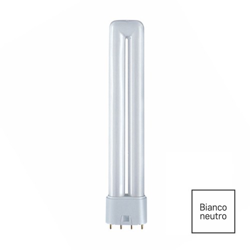 Lampadina Fluorescente 2G11 18W 4 Pin Luce Neutra 4000K