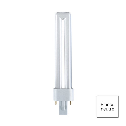 Lampadina Fluorescente G23 9W 2 Pin Luce Neutra 4000K