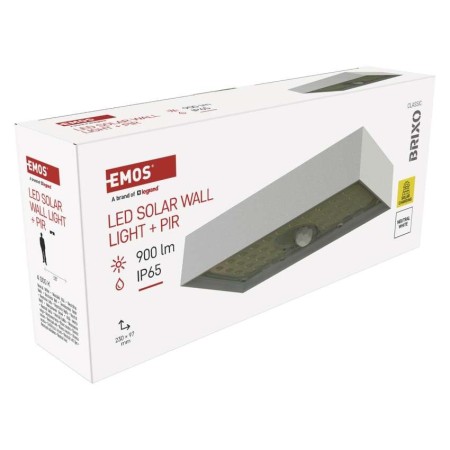 Applique Solare BRIXO LED | 900lm 4000K | Sensore PIR 7m | EMOS ZG165S